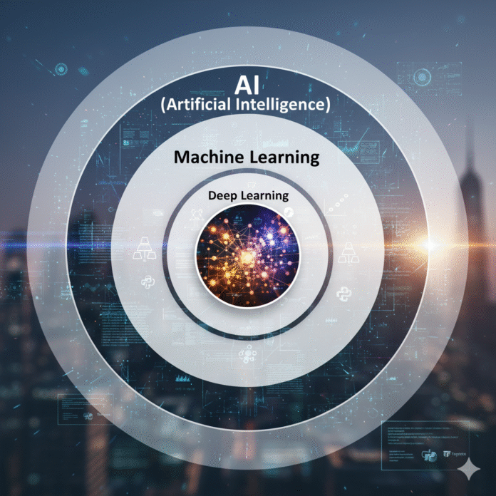 Difference between AI ML DL