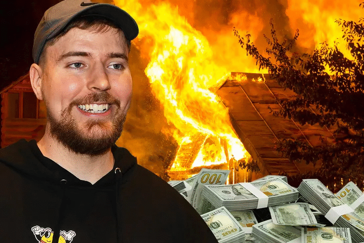 MrBeast Fire Stunt Sparks